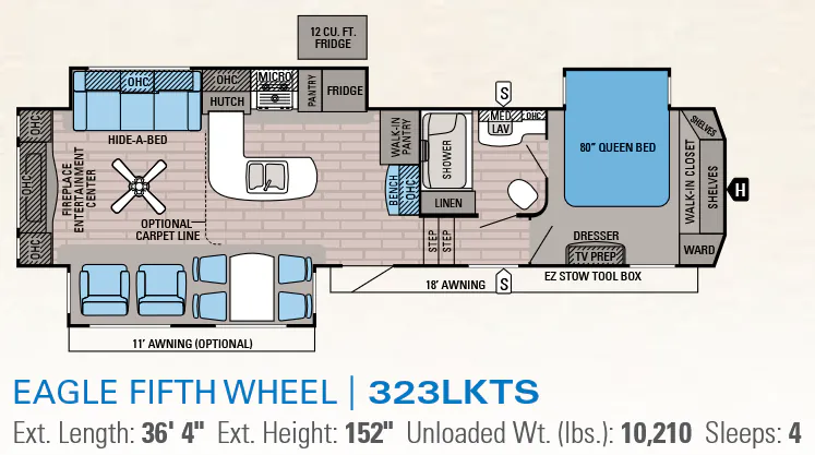 Jayco Eagle 323LKTS floor plan