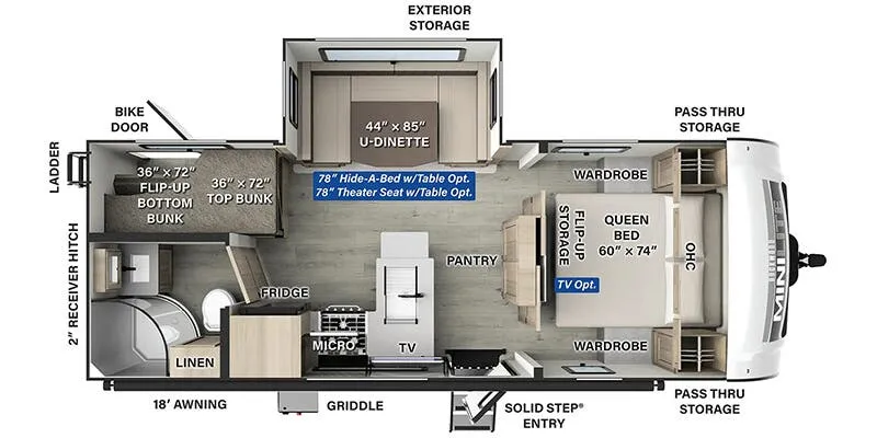 2025 Forest River Rockwood Mini Lite 2520BH floor plan