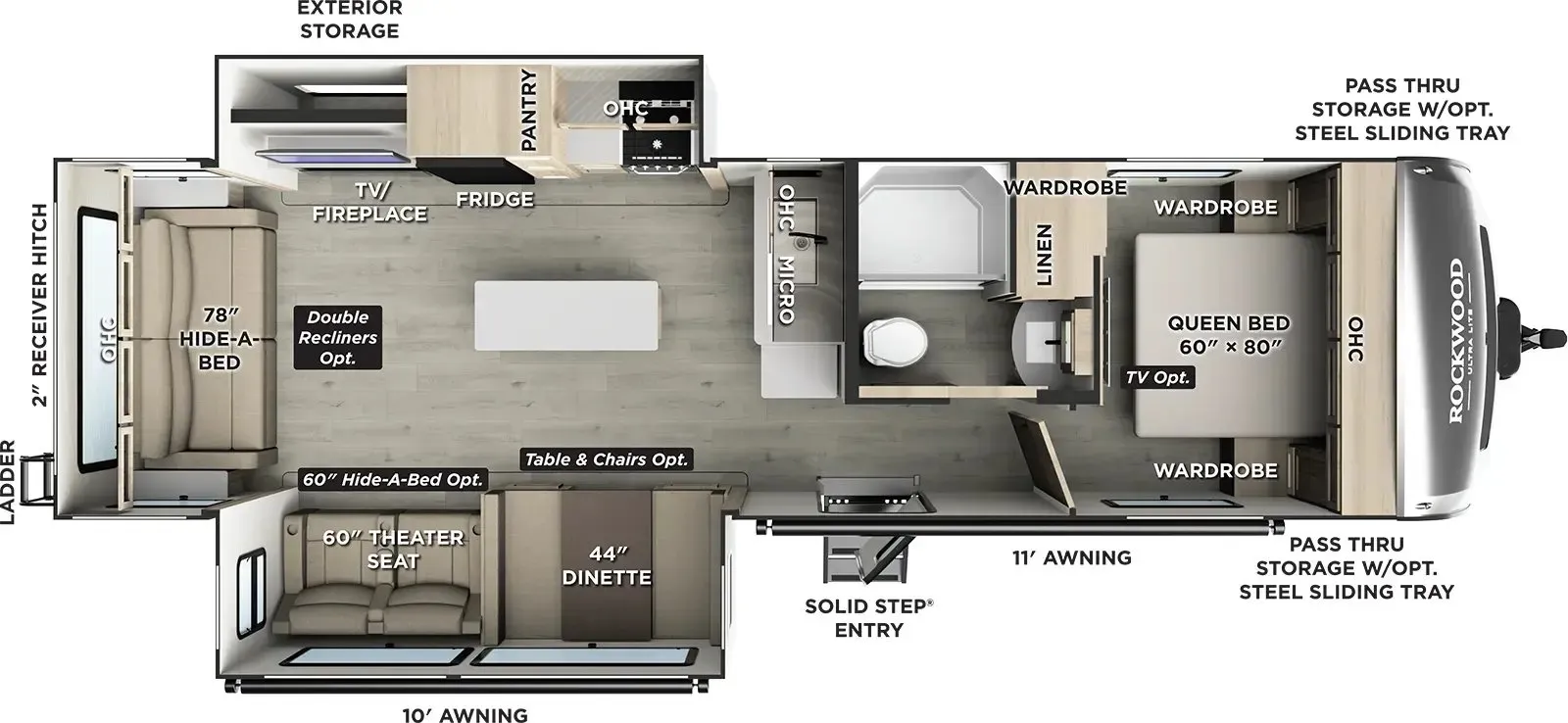 2026 Forest River Rockwood Ultra Lite 2906RL - Floor plan
