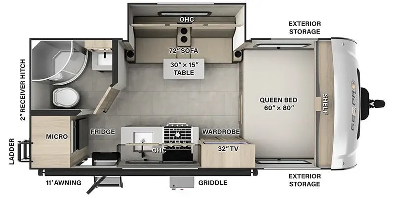 2025 Forest River Rockwood G19FBS floor plan