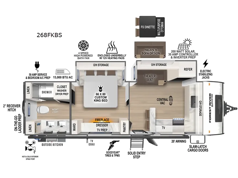 2026 Forest River Grand Surveyor 268FKBS - Floor plan