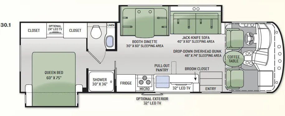 Thor Motor Coach A.C.E. 30.1 floor plan