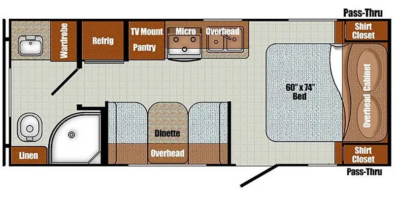 2023 Gulf Stream RV Vintage Cruiser 19RBS - Floor plan