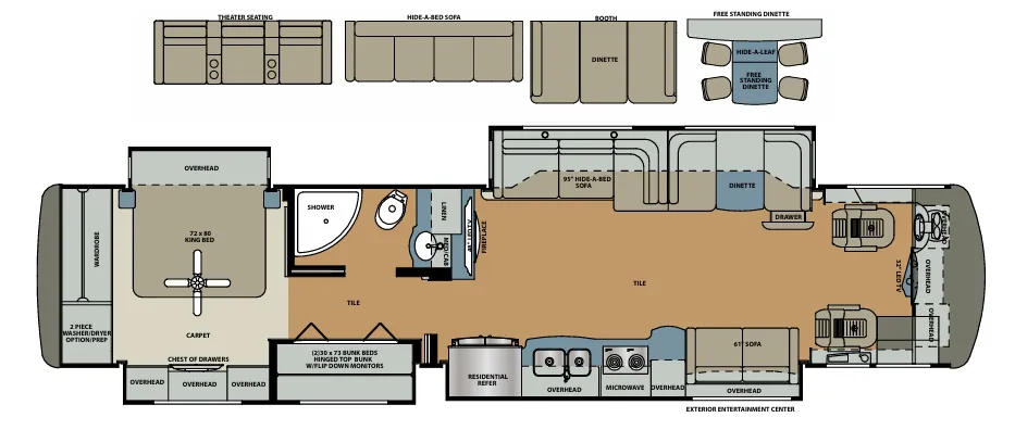 Forest River Berkshire XLT 43B floor plan