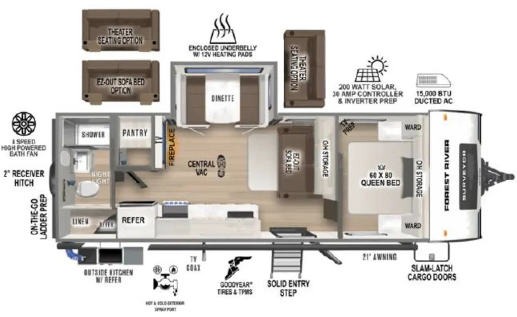 2027 Forest River Surveyor Legend 252RBLE floor plan
