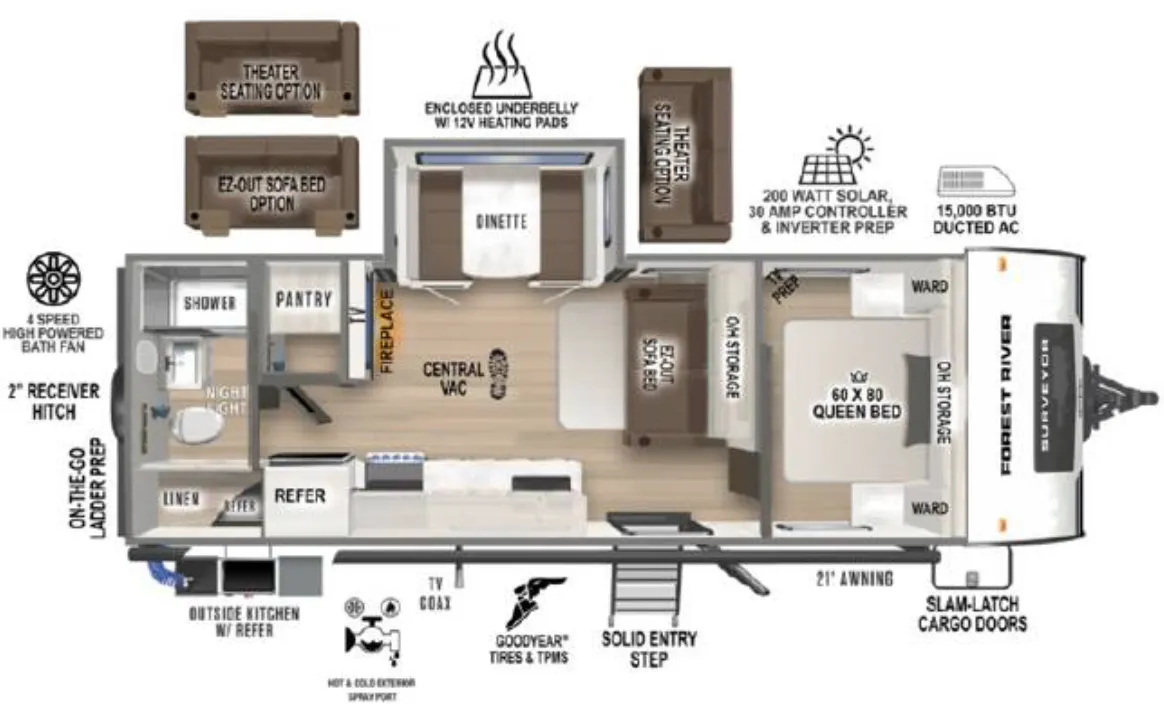 2027 Forest River Surveyor Legend 252RBLE - Floor plan