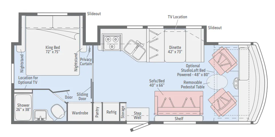 Winnebago Vista 27PE floor plan