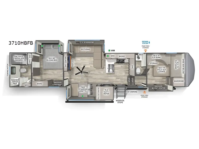 2026 Forest River Sierra 3710HBFB - Floor plan