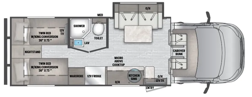2024 East to West Alita 23TK - Floor plan