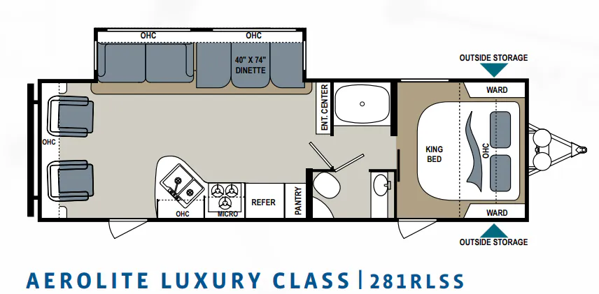 Dutchmen Aerolite Luxury 281RLSS floor plan
