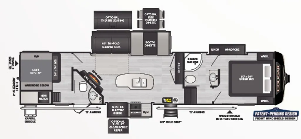 2023 Keystone Cougar 364BHL floor plan