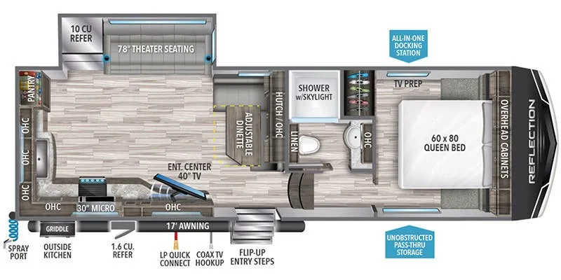 2023 Grand Design Reflection 150 Series 270BN floor plan