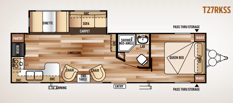 2015 Forest River Wildwood 27RKSS — Floor plan