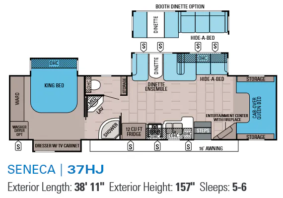 Jayco Seneca 37HJ floor plan