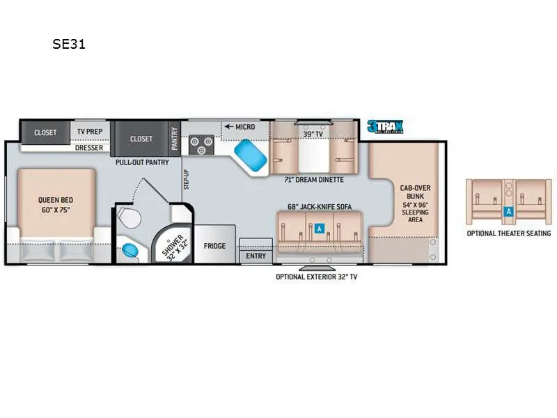 2022 Thor Motor Coach Quantum SE SE31 - Floor plan