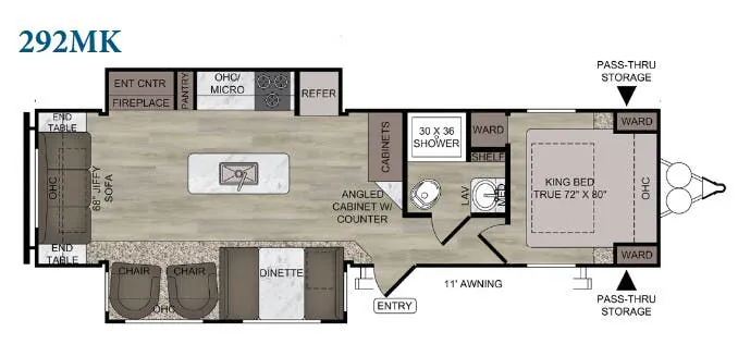 East to West Della Terra 292MK floor plan