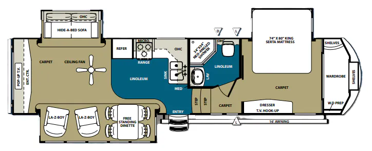 Forest River Sandpiper 315RE floor plan