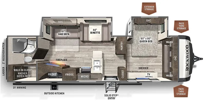 2021 Forest River Flagstaff Super Lite 29RBS floor plan