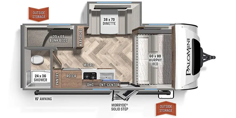 2023 Palomino PaloMini 189BHS - Floor plan