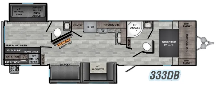 CrossRoads Zinger 333DB floor plan