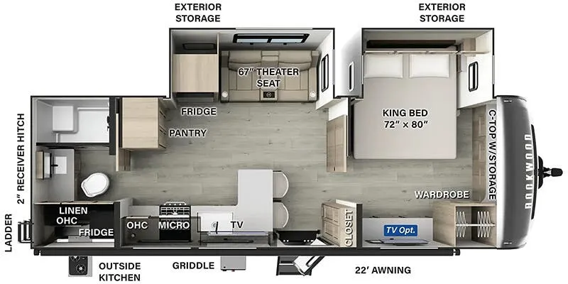 2025 Forest River Rockwood Signature 8265KBS - Floor plan