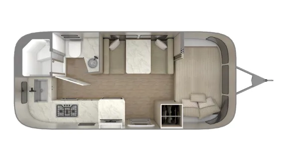 Airstream Caravel 20FB floor plan