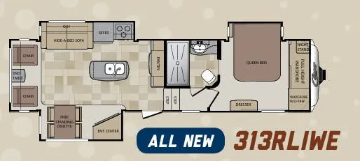 Keystone Cougar 313RLIWE floor plan