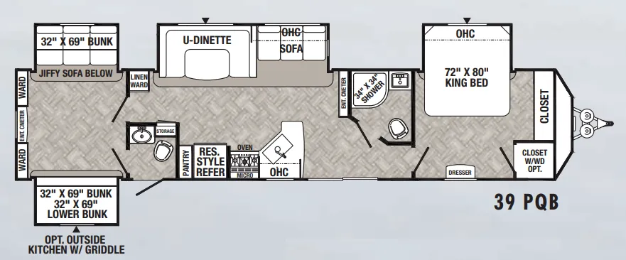 Palomino Puma 39PQB floor plan