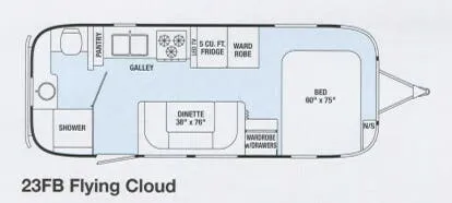 Airstream Flying Cloud 23FB floor plan