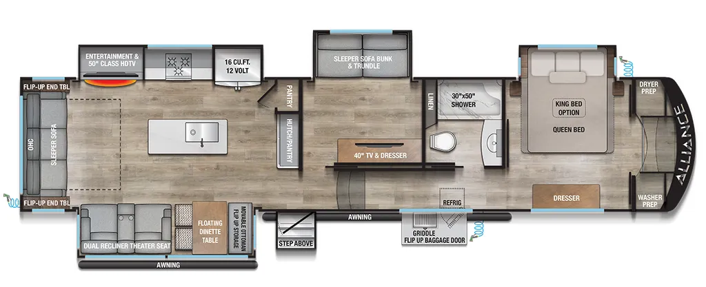 2025 Alliance RV Avenue 39MBR floor plan