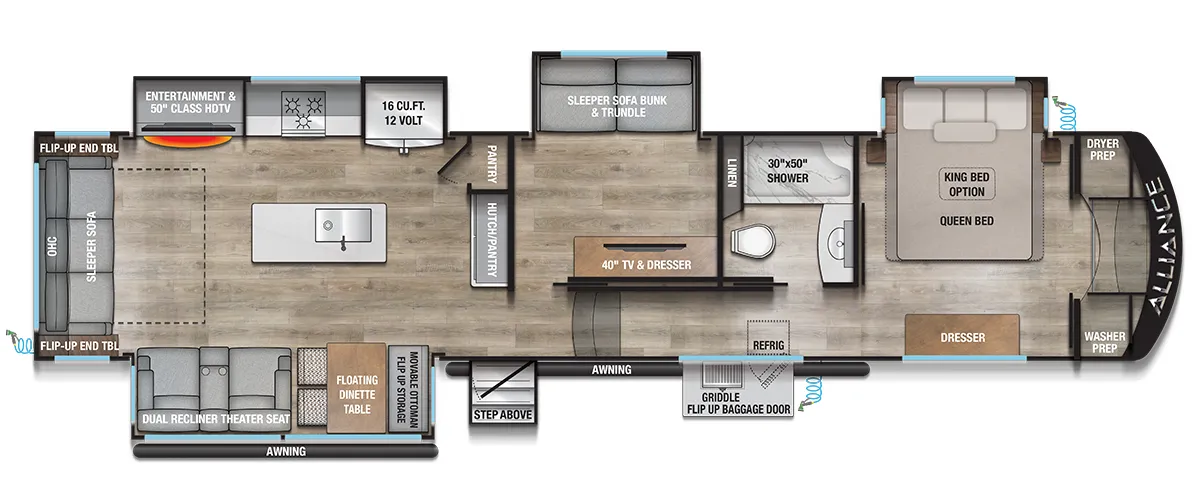 2025 Alliance RV Avenue 39MBR - Floor plan