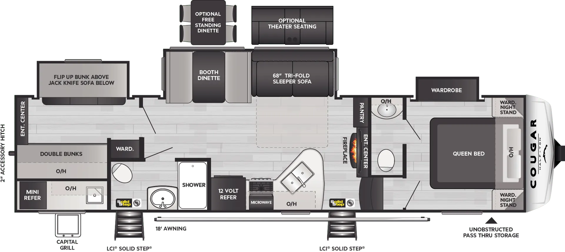 Keystone Cougar Half-Ton 32BHS floor plan