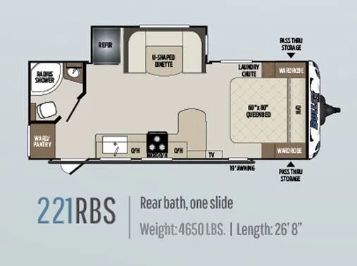 Keystone Bullet 221RBS floor plan