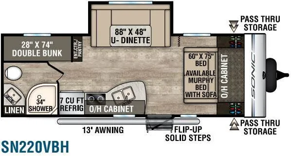 Venture RV Sonic SN220VBH floor plan