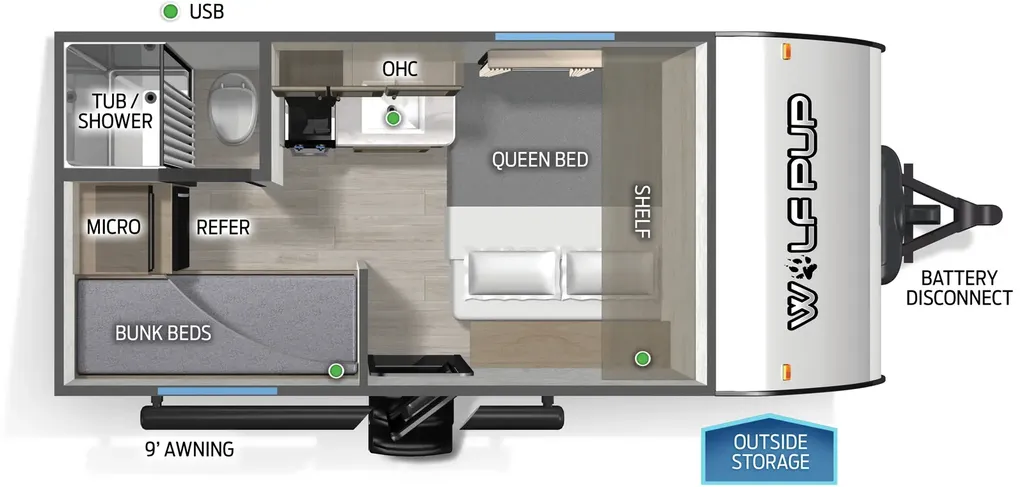 2026 Forest River Cherokee Wolf Pup 14BHW floor plan