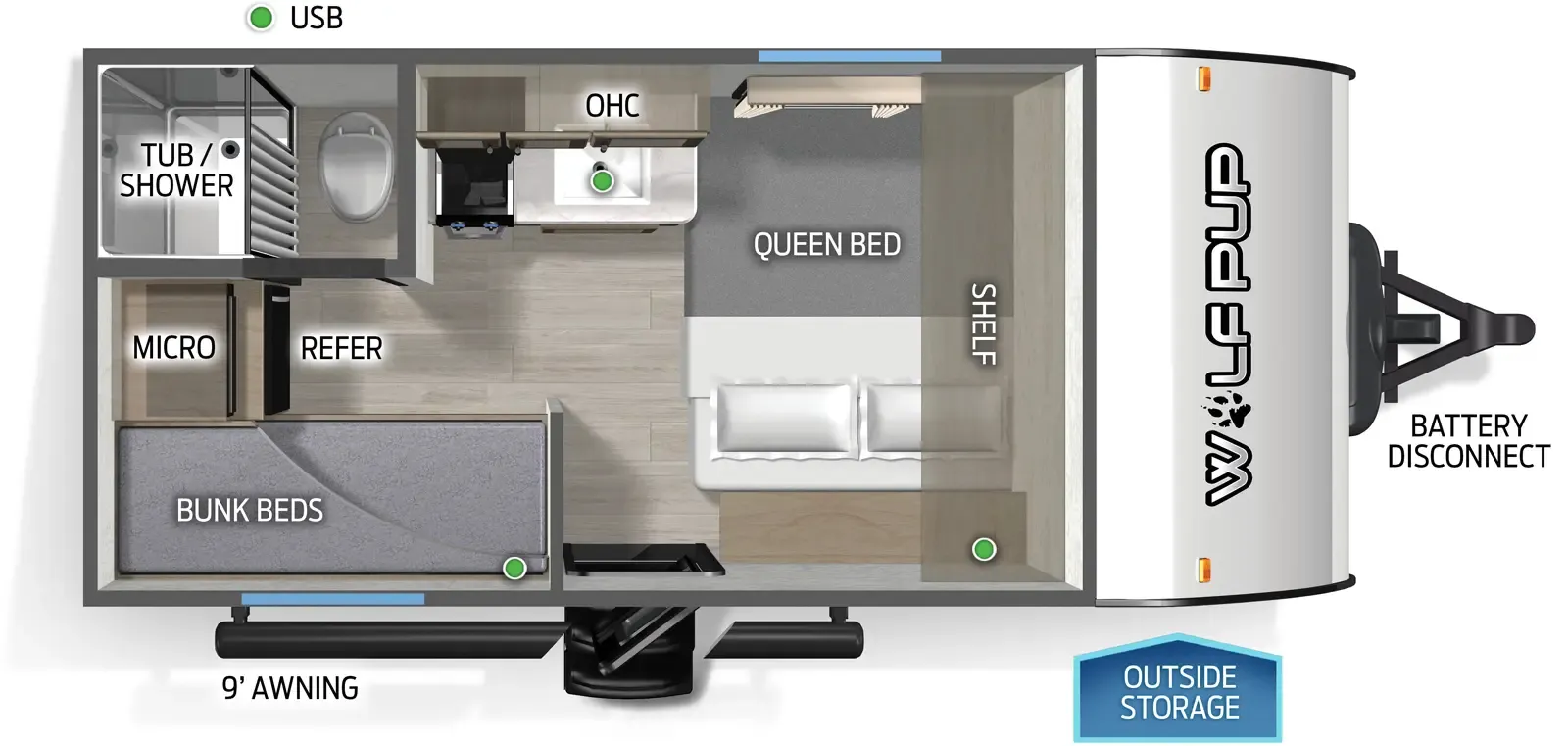 2026 Forest River Cherokee Wolf Pup 14BHW - Floor plan