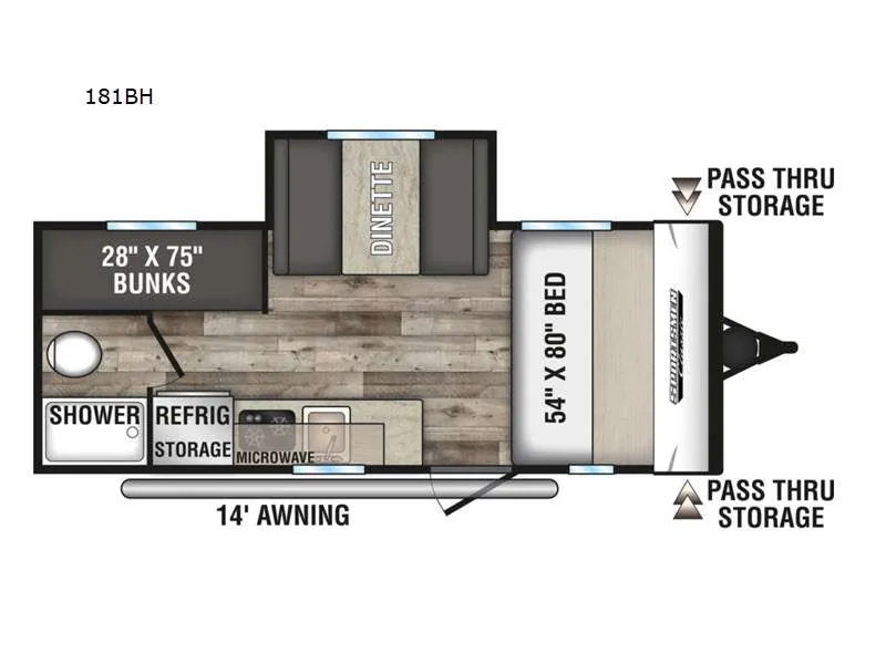 2022 K-Z Sportsmen Classic 181BH - Floor plan