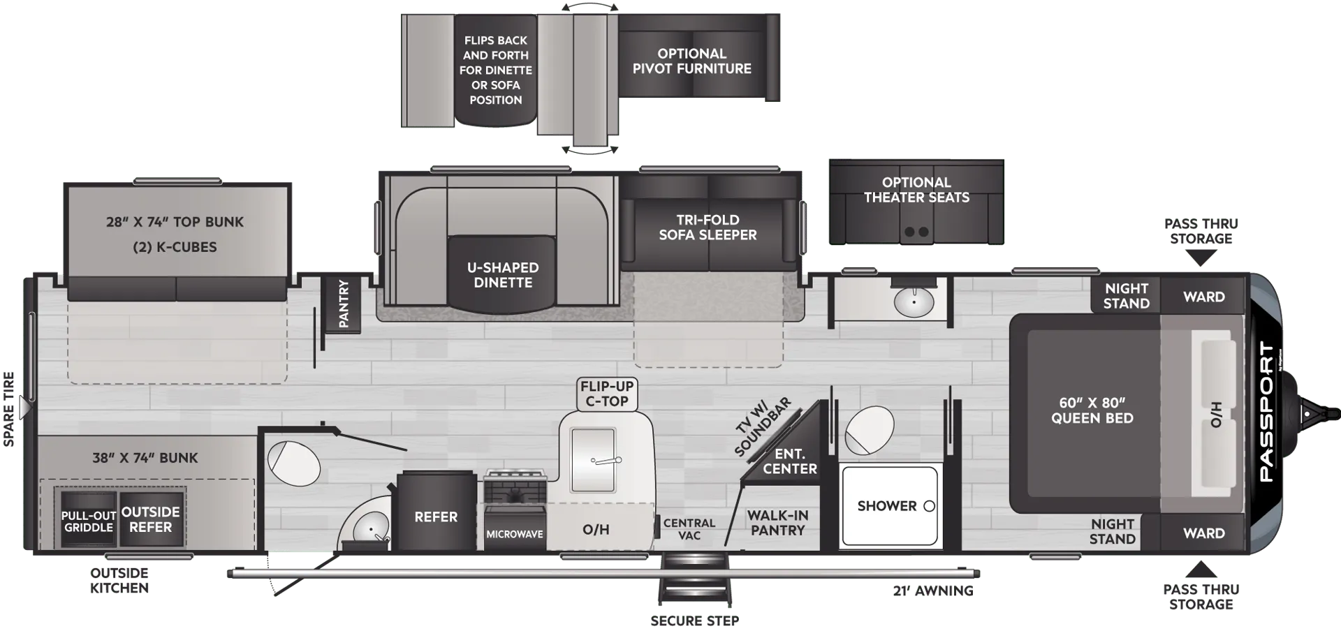 2023 Keystone Passport GT 3352BH - Floor plan