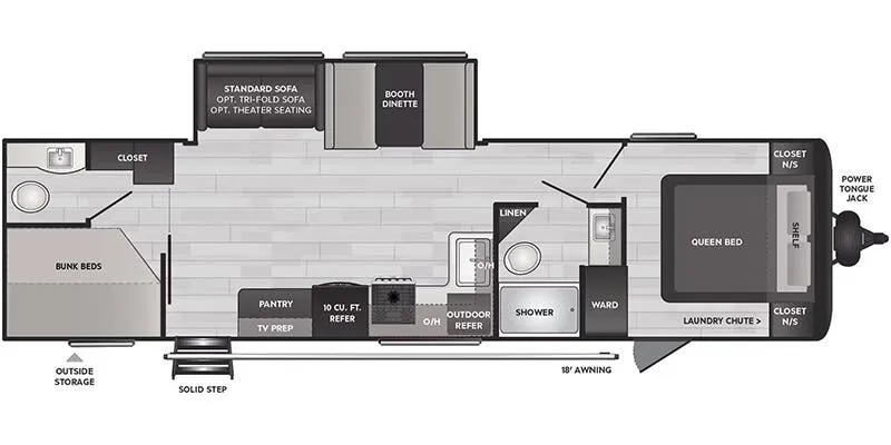 Keystone Hideout East 31DBS floor plan
