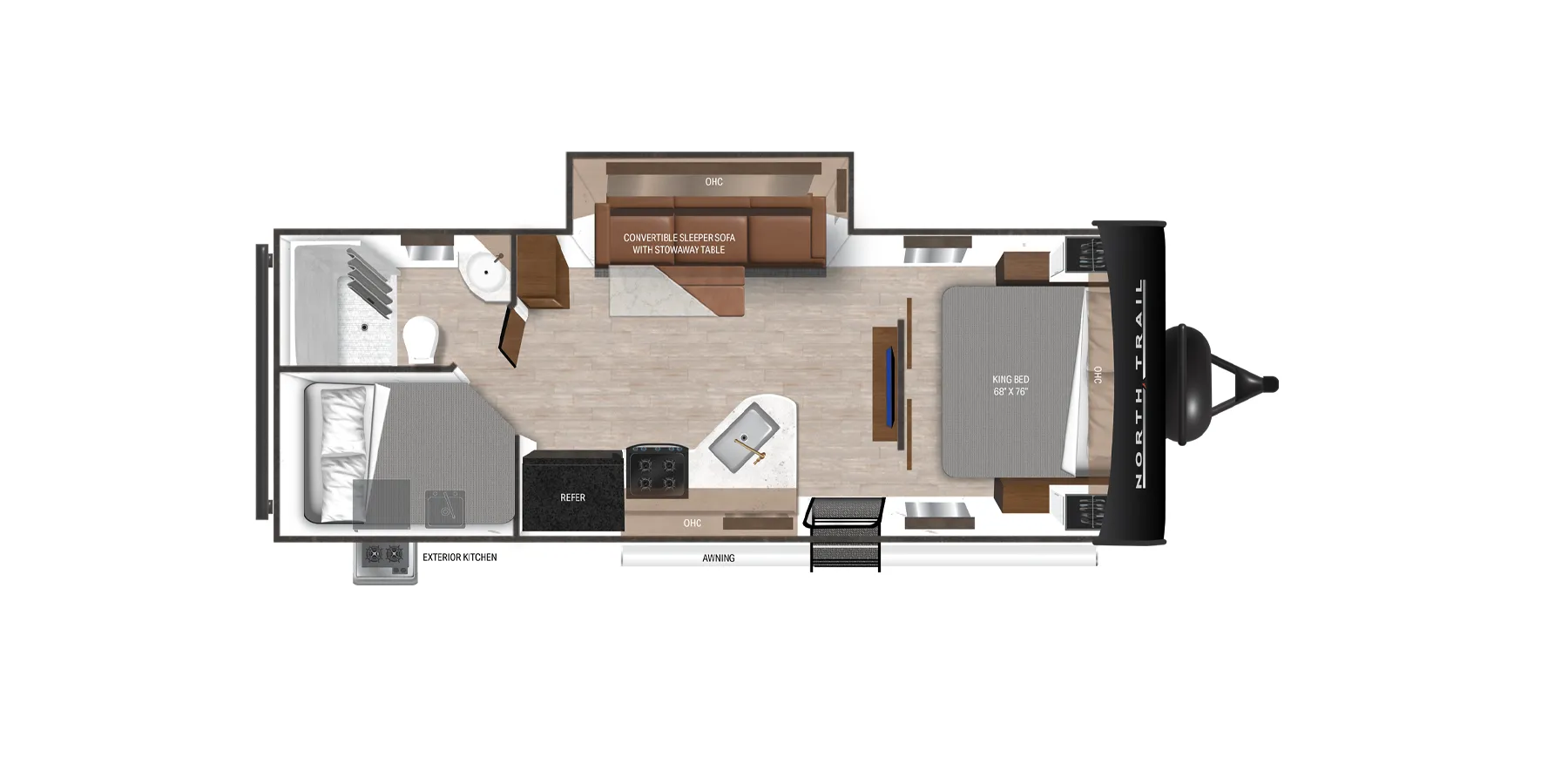 2021 Heartland North Trail 24BHS - Floor plan
