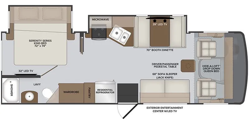 Holiday Rambler Admiral 28A floor plan