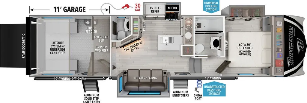 2025 Grand Design Momentum G-Class 320G floor plan