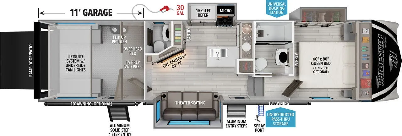 2025 Grand Design Momentum G-Class 320G - Floor plan