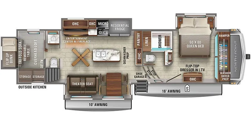 2021 Jayco North Point 373BHOK - Floor plan