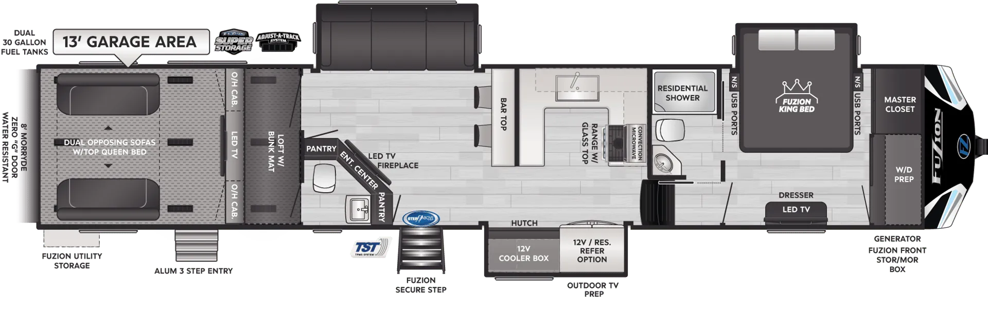 2023 Keystone Fuzion 421 - Floor plan