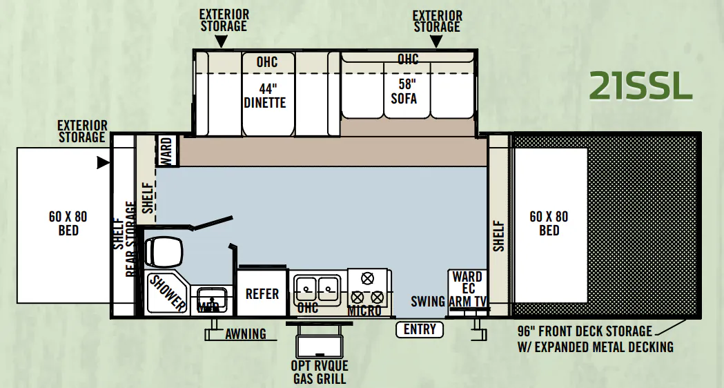 Forest River Rockwood Roo 21SSL floor plan