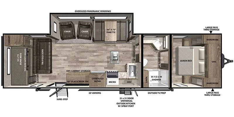 2021 Forest River Vibe 32MS - Floor plan