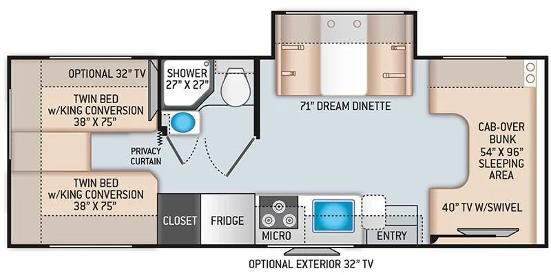 2021 Thor Motor Coach Chateau 25V floor plan