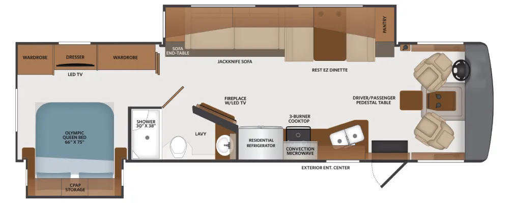 2027 Fleetwood Bounder 33C - Floor plan
