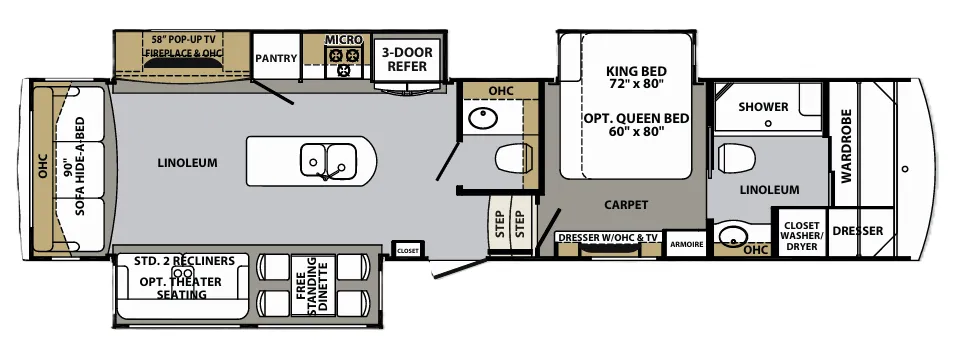 2018 Forest River Cardinal 3875FB floor plan